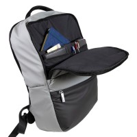 Рюкзак водостойкий 'Stian", серый/черный, 42х28х12 см, 100% полиэстер