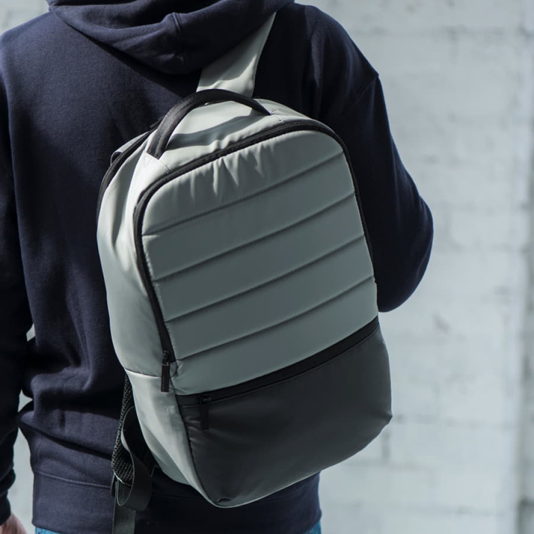 Рюкзак водостойкий 'Stian", серый/черный, 42х28х12 см, 100% полиэстер