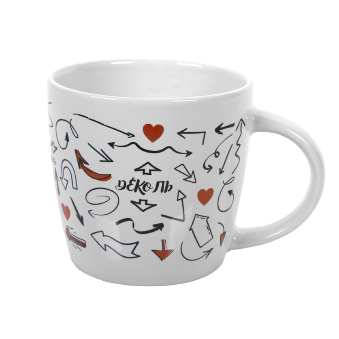 Кружка MILK , белый, 300мл, тонкая керамика, глянцевое покрытие