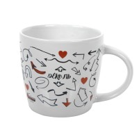 Кружка MILK , белый, 300мл, тонкая керамика, глянцевое покрытие