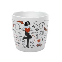 Кружка MILK , белый, 300мл, тонкая керамика, глянцевое покрытие