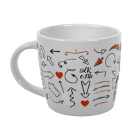 Кружка MILK , белый, 300мл, тонкая керамика, глянцевое покрытие