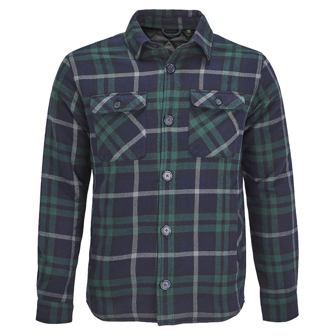 Куртка рубашка мужская NOAH, зелен., 3X/4XL(3),100%хлопок,180 г/м2,подкл. и утеплитель:100%полиэстер