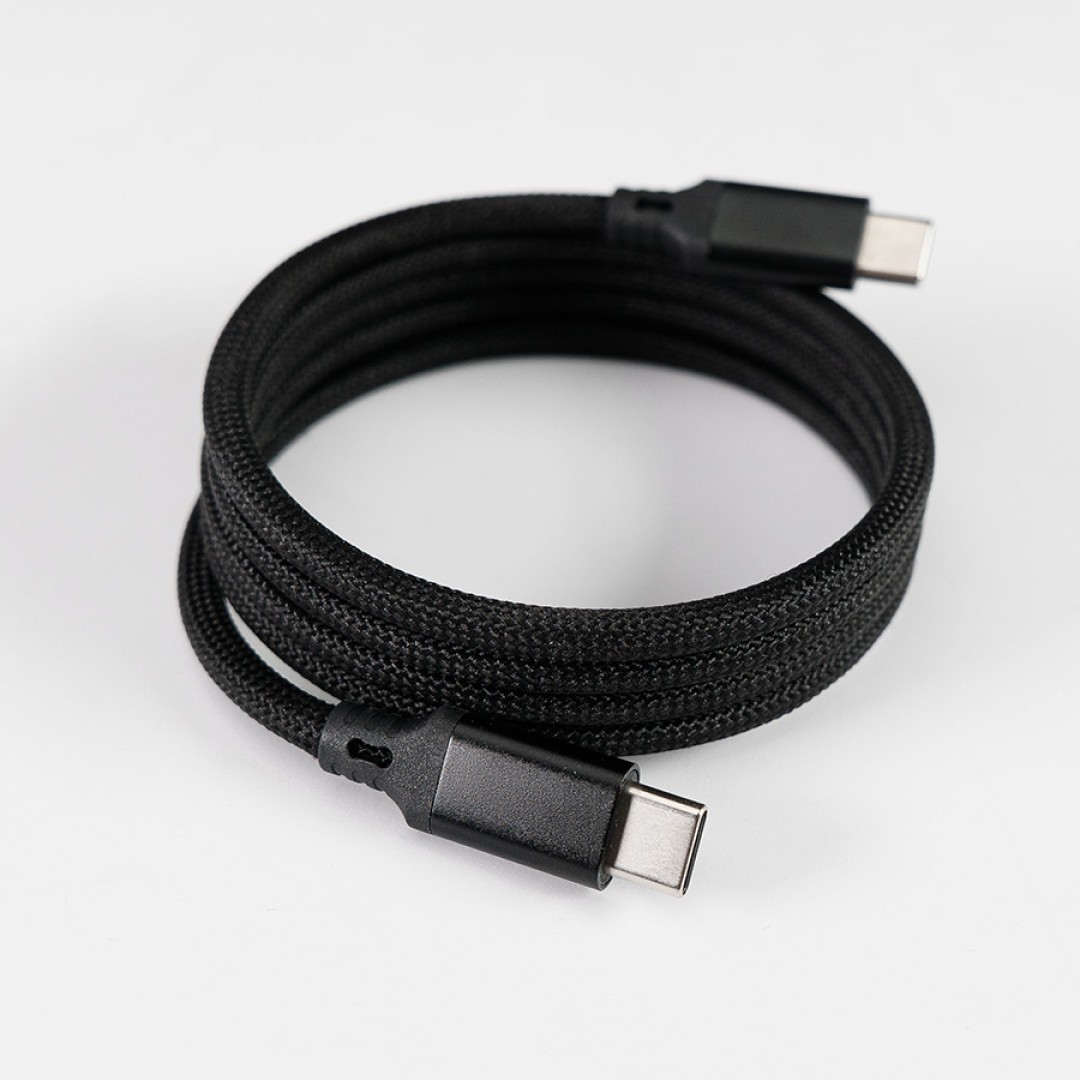 Кабель COIL магнитный для зарядки и передачи данных, 100Вт, 480Мб/с, нейлоновая оплетка, черный