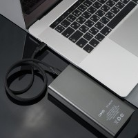 Кабель COIL магнитный для зарядки и передачи данных, 100Вт, 480Мб/с, нейлоновая оплетка, черный