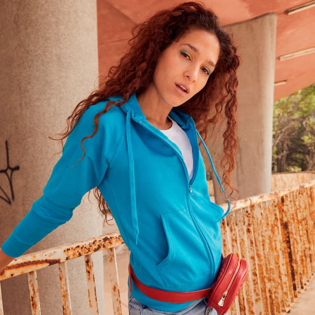 Толстовка без начеса "Ladies Lightweight Hooded Sweat", белый, 2XL, 80% х/б 20% полиэстер, 240 г/м2