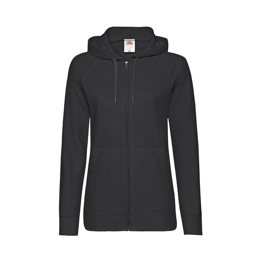Толстовка без начеса "Ladies Lightweight Hooded Sweat", черный, M, 80% х/б 20% полиэстер, 240 г/м2