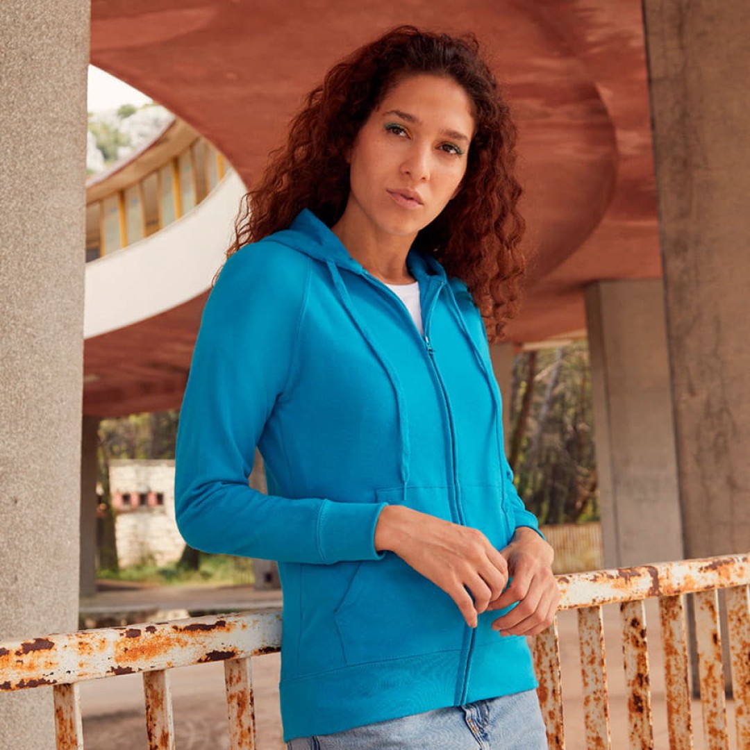 Толстовка без начеса "Ladies Lightweight Hooded Sweat", красный, XS, 80% х/б 20% полиэстер, 240 г/м2