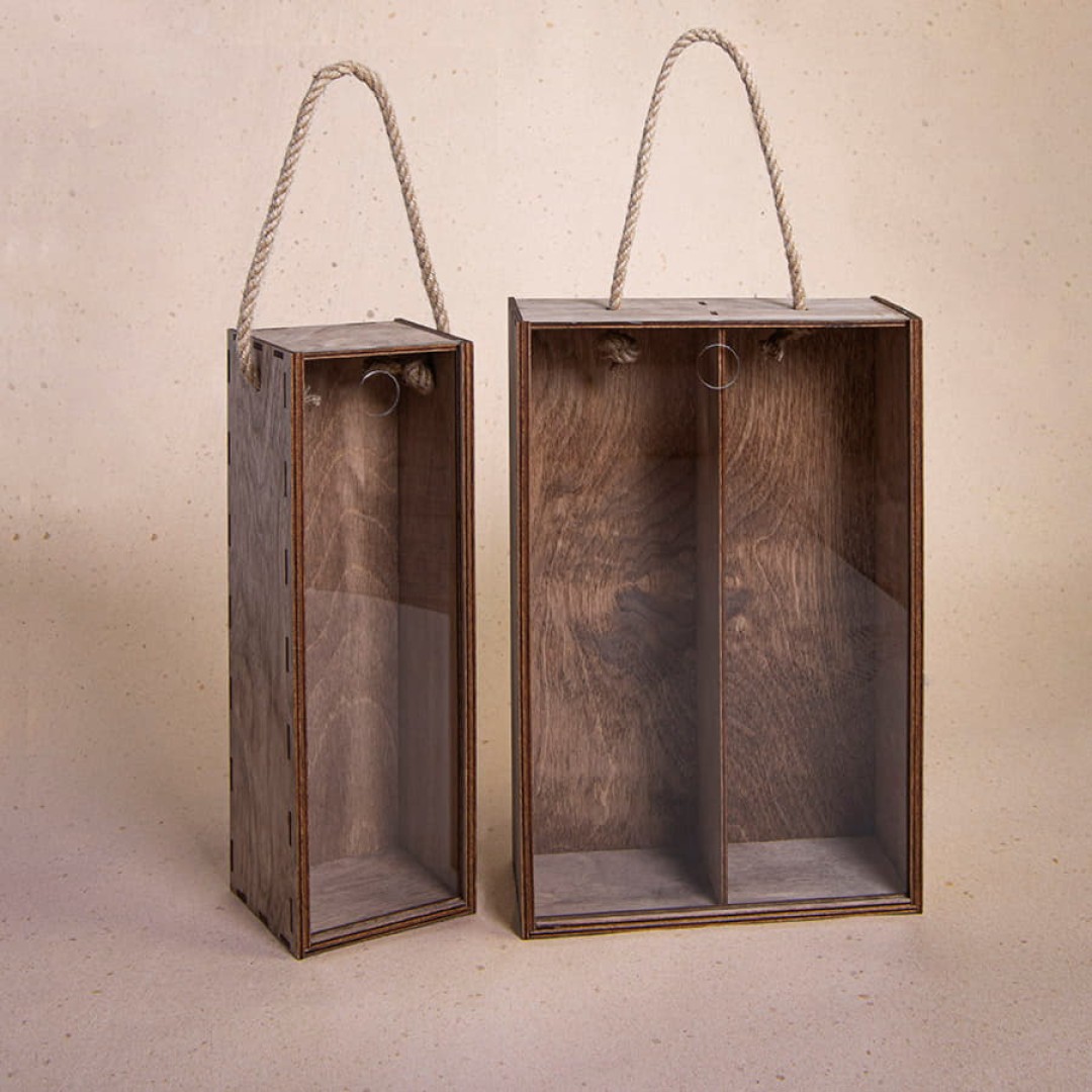 Ящик подарочный WINOTEKA с ручкой, дерево, акрил, 34,5 х 11,5 х 11 см