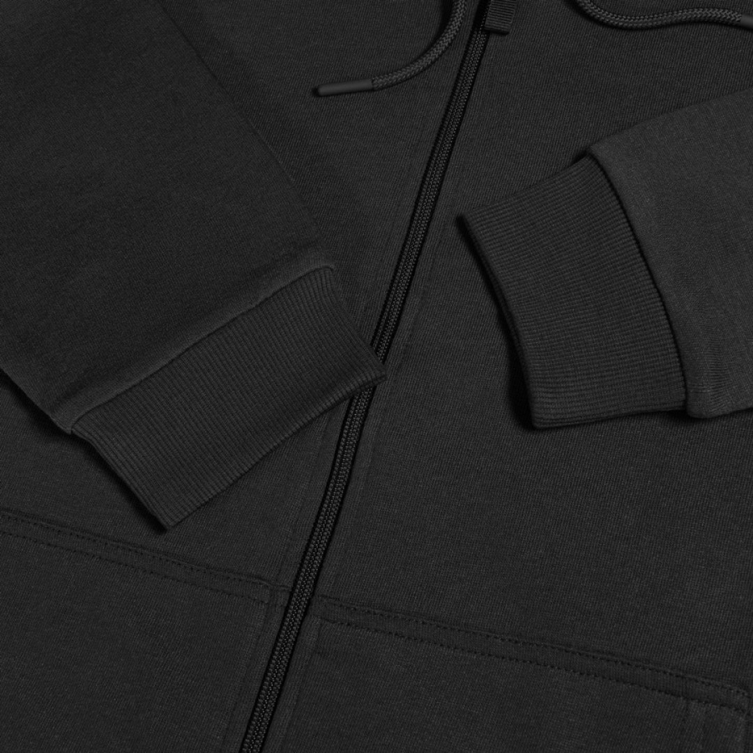 Толстовка мужская на молнии с капюшоном EVEREST 2, черный, L, 50 % хлопок, 50% полиэстер, 260 г/м2