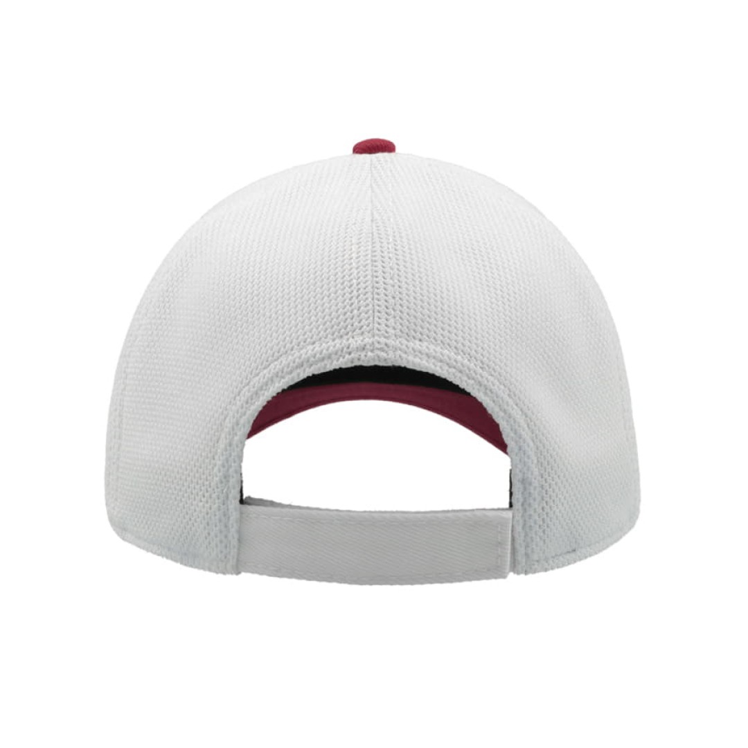 Бейсболка "Campus", 6 клиньев, белый/красный, 100% полиамид, 244 г/м2