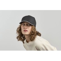 Бейсболка RECY FIVE PIPING, 5 клиньев, застежка-липучка, белый/тёмно-синий, 100% полиэстер, 220 г/м2