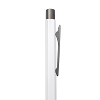 Ручка шариковая SCALEN, белый/темно-серый, металл, пластик