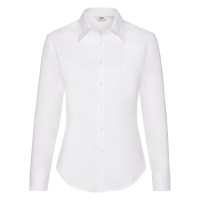 Рубашка "Lady-Fit Long Sleeve Oxford Shirt", белый_M, 70% х/б, 30% п/э, 130 г/м2