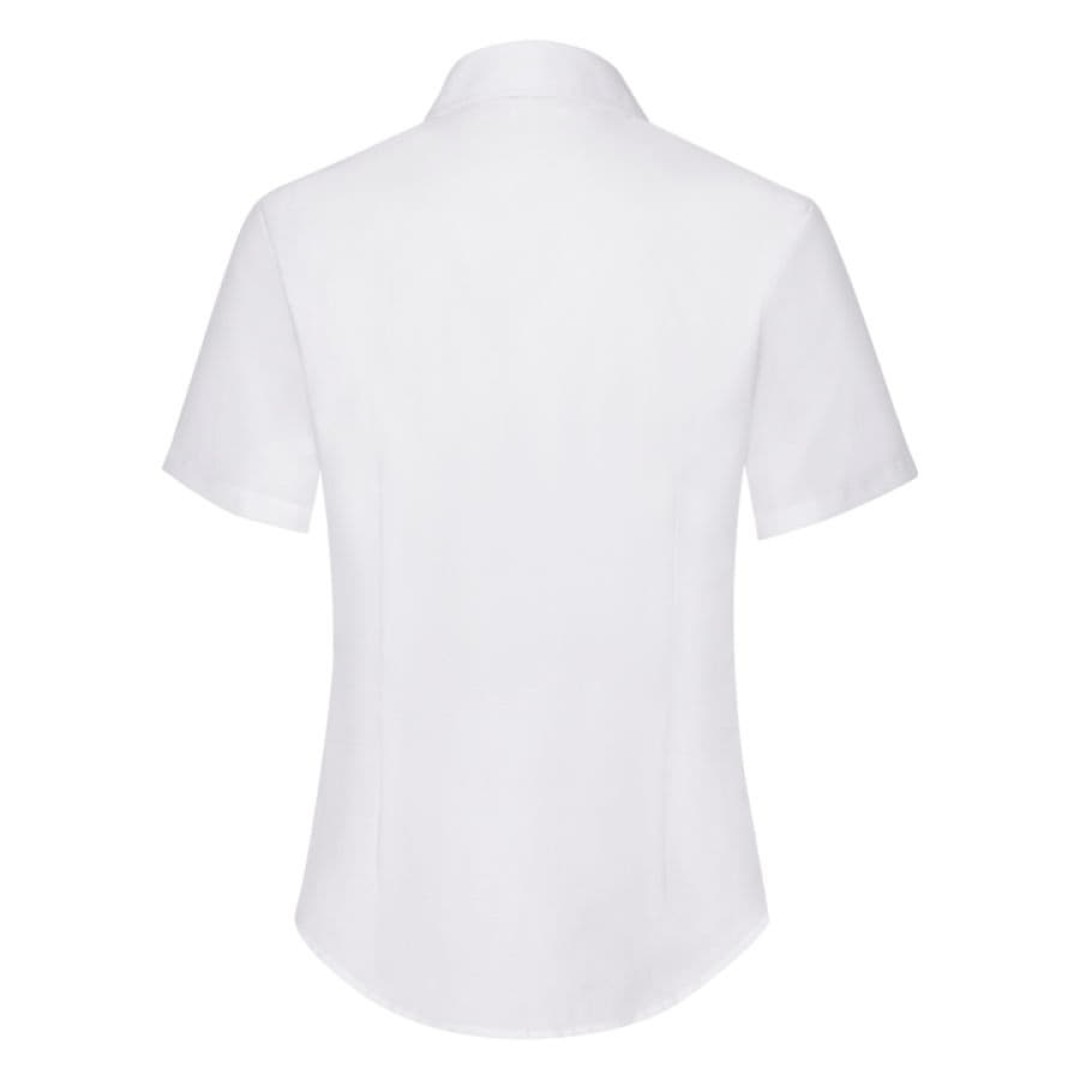 Рубашка "Lady-Fit Short Sleeve Oxford Shirt", белый_L, 70% х/б, 30% п/э, 130 г/м2