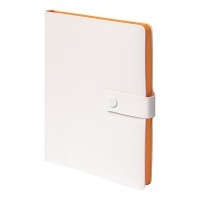 Ежедневник недатированный Stellar, А5, белый, кремовый блок  в линейку, с оранжевым обрезом