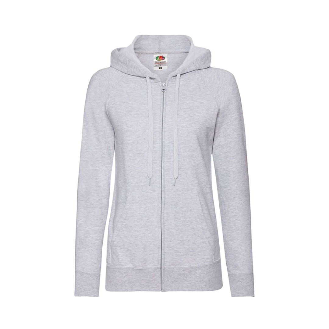 Толстовка без начеса "Ladies Lightweight Hooded Sweat", серый, XS, 80% х/б 20% полиэстер, 240 г/м2