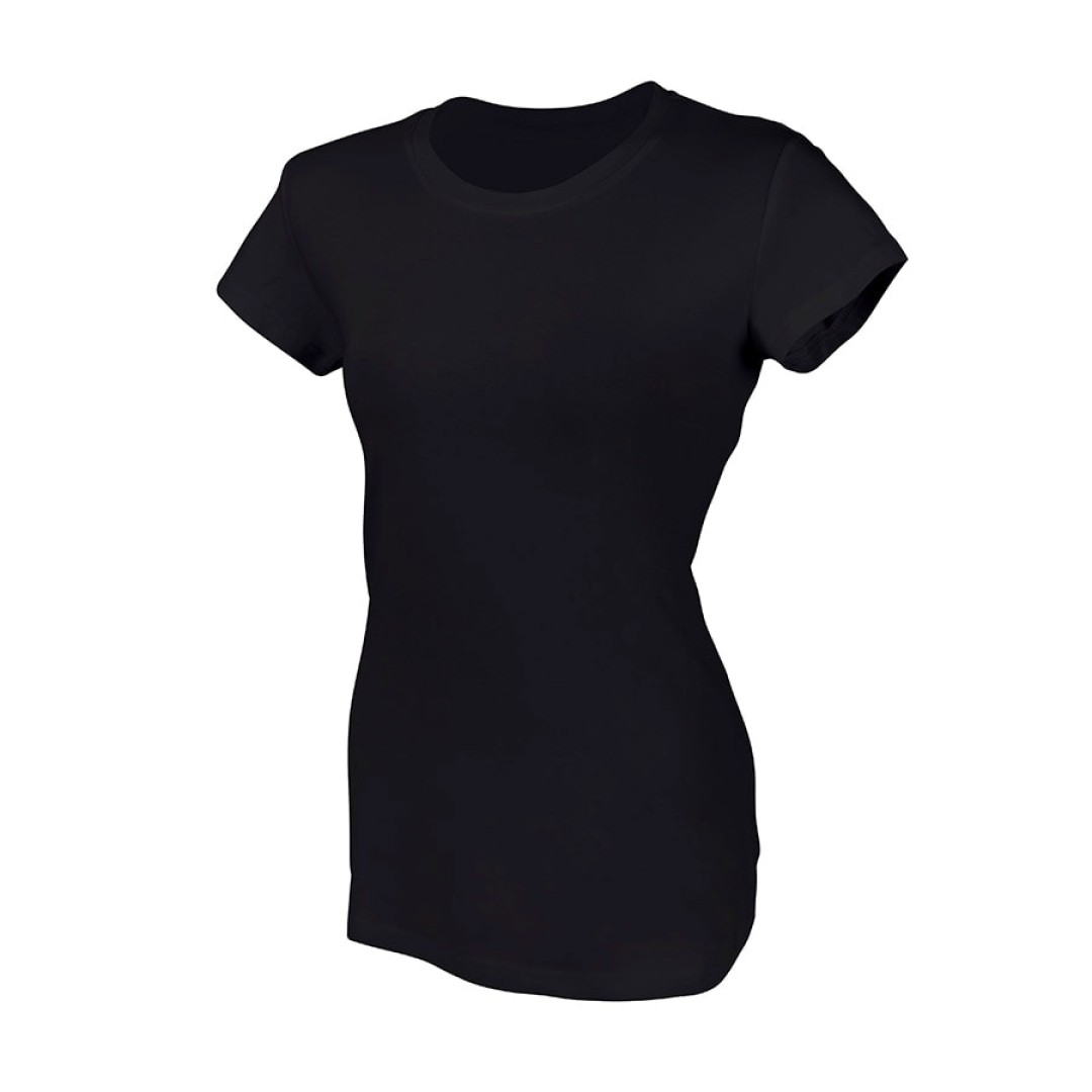Футболка женская   "Ритейл" черный_XS, 92% хлопок 8% лайкра, 160 г/м2