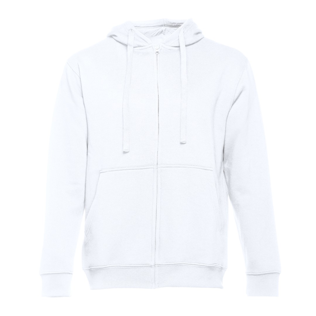 Толстовка мужская с капюшоном на молнии AMSTERDAM, белый, 2XL, 50% хлопок, 50% полиэстер, 320 г/м2