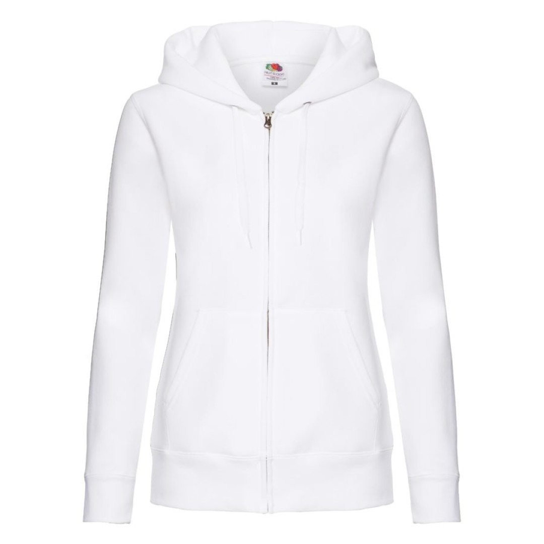 Толстовка "Lady-Fit Hooded Sweat Jacket", белый_L, 75% х/б, 25% п/э, 280 г/м2
