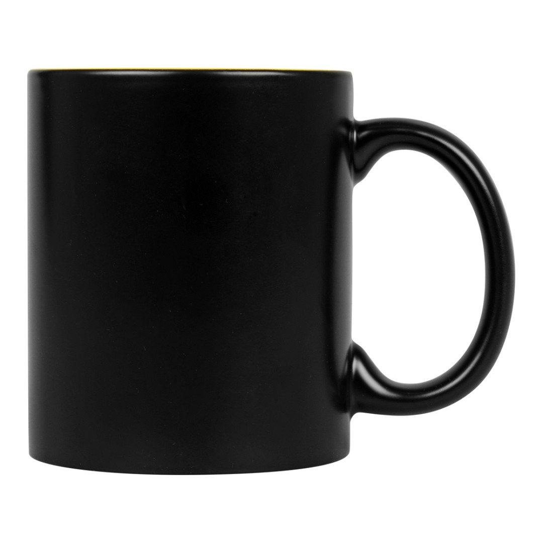 Кружка с покрытием для гравировки «Subcolor BLK», черный/желтый (Р)