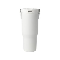 Термостакан Bronx объемом 900 мл из меди и переработанной нержавеющей стали, сертифицированной по стандарту RCS, с вакуумной изоляцией и крышкой с двойной функцией - Белый