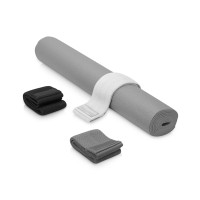 Подарочный набор с ковриком и фитнес резинками "Virasana", серый