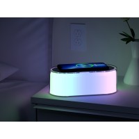 Ночник с беспроводной зарядкой и RGB подсветкой "Miracle", 15 Вт, белый