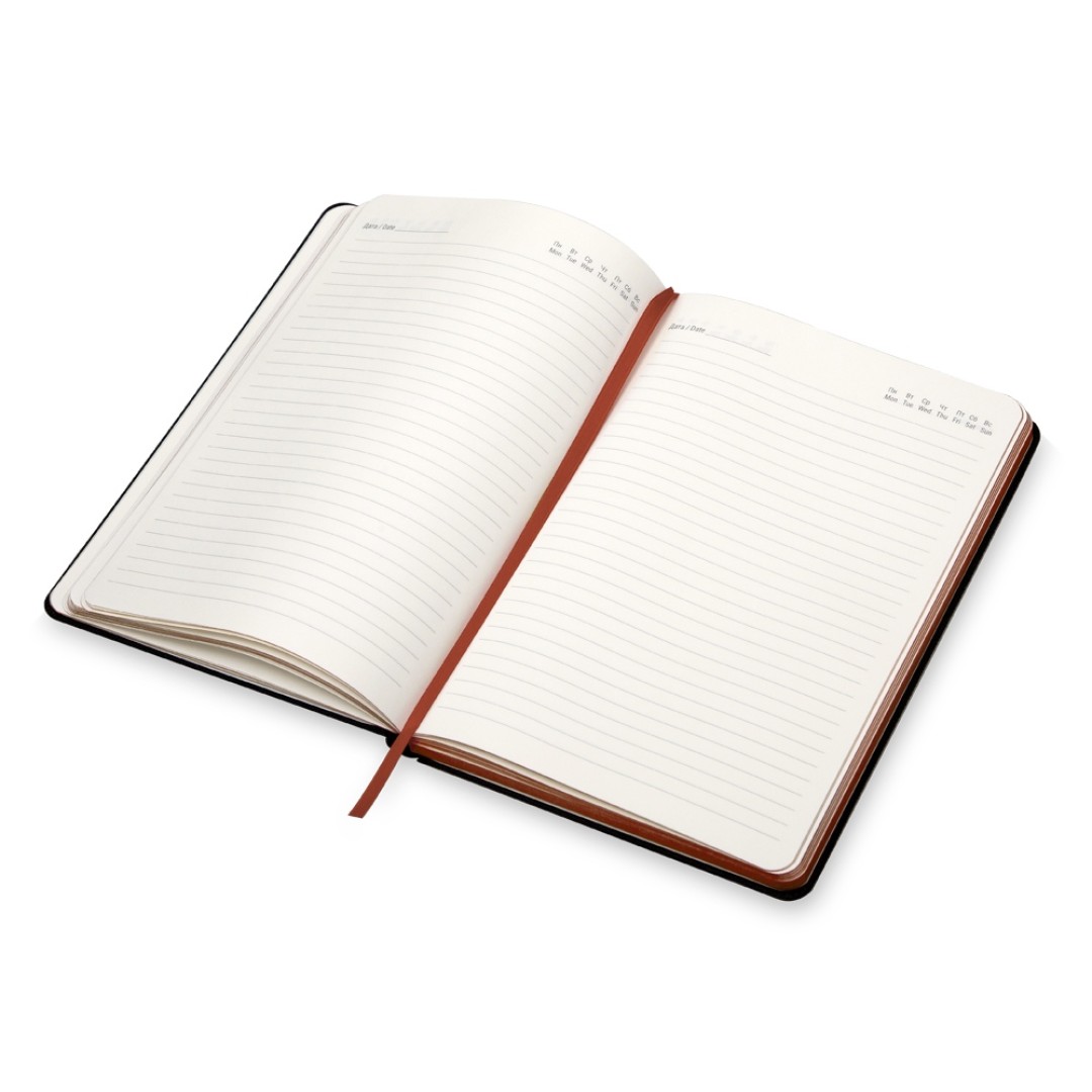 Бизнес блокнот "Bossy" с цветным срезом, твердая обложка, 128 листов, черный и красный