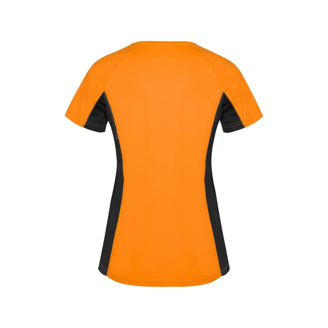 Футболка "Shanghai" женская, неоновый оранжевый/черный