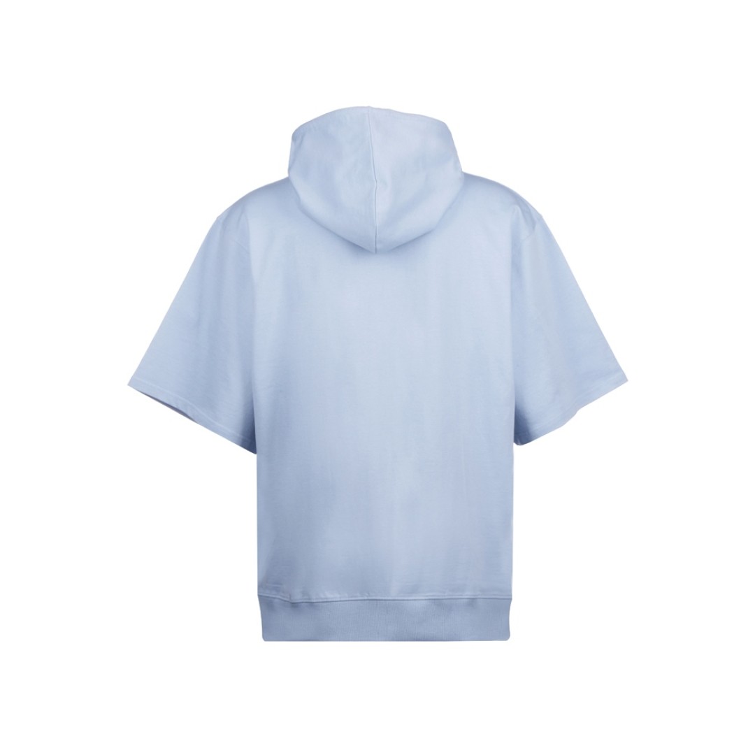 Худи оверсайз с коротким рукавом «Warsaw» унисекс, небесно-голубой