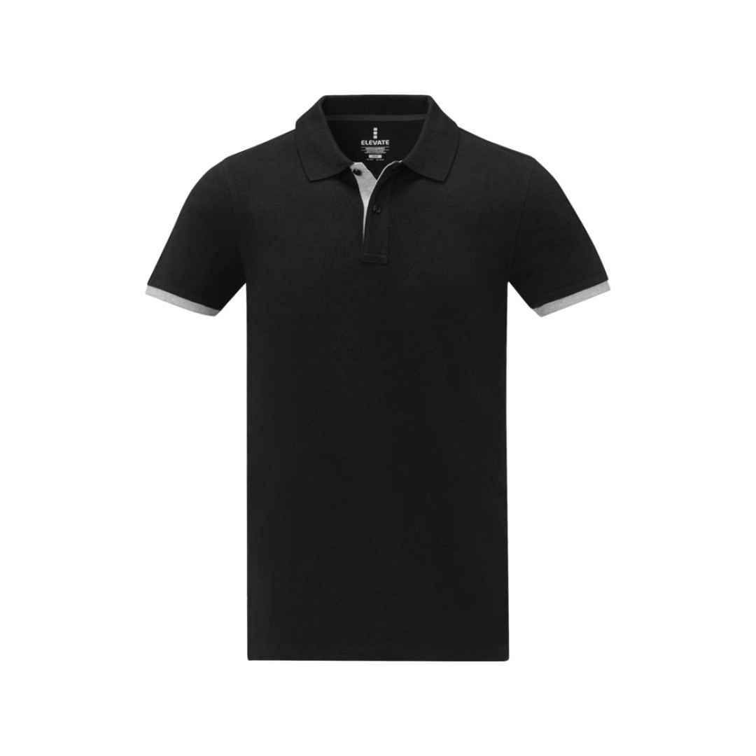 Morgan Двухцветное мужское поло с коротким рукавом , черный