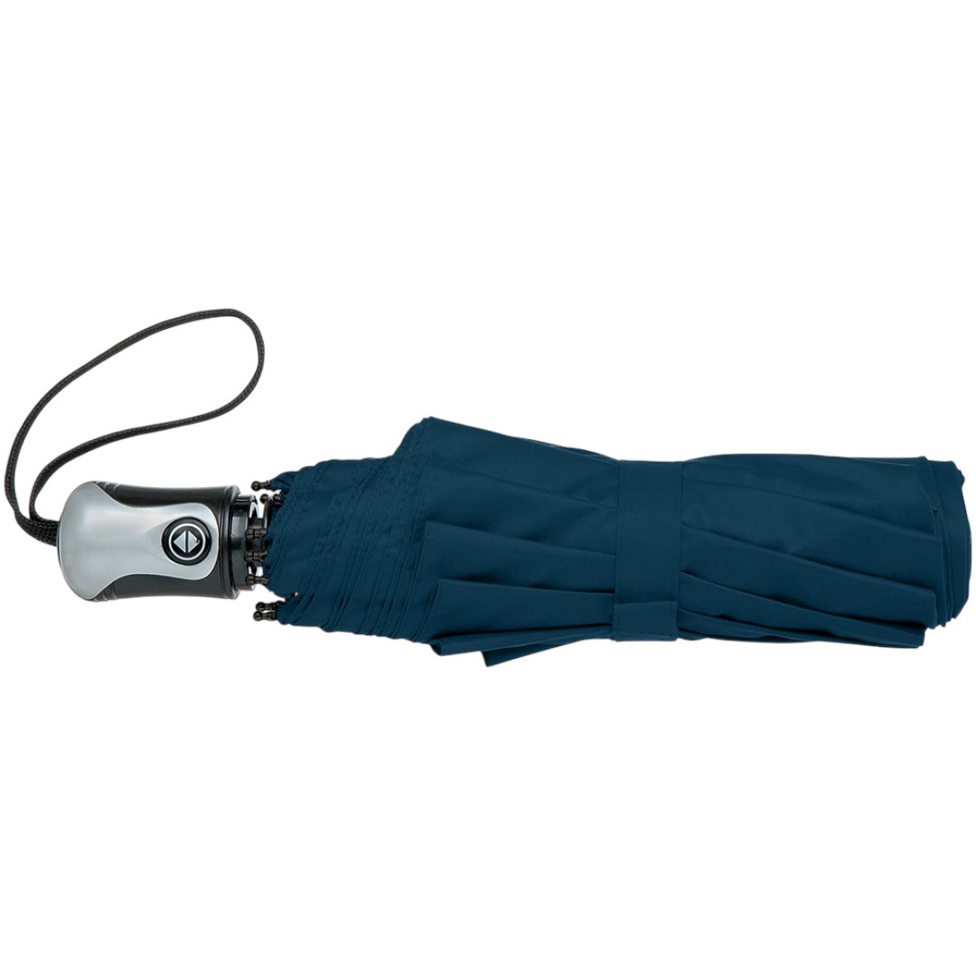 Зонт Alex трехсекционный автоматический 21,5", темно-синий/серебристый