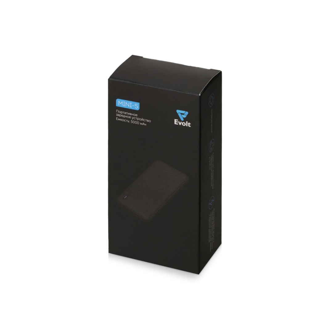 Внешний аккумулятор Evolt "Mini-5", 5000 mAh, белый