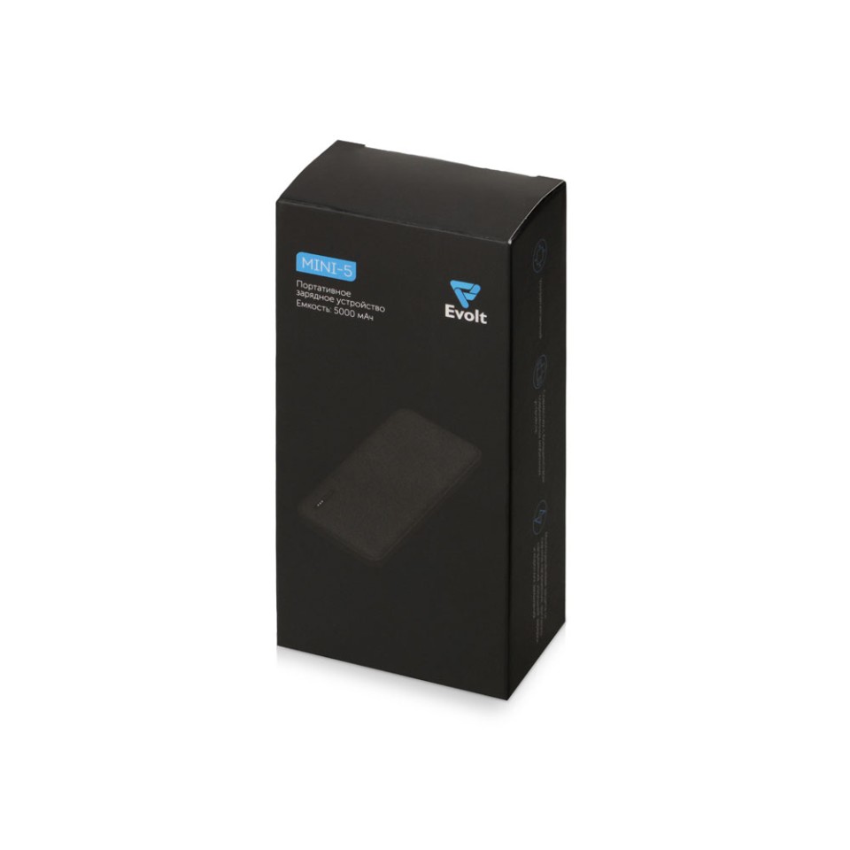 Внешний аккумулятор Evolt "Mini-5", 5000 mAh, белый