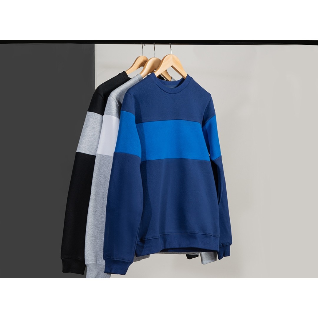 Свитшот блокинг «Edinburgh», нейви/кл.синий, мужской