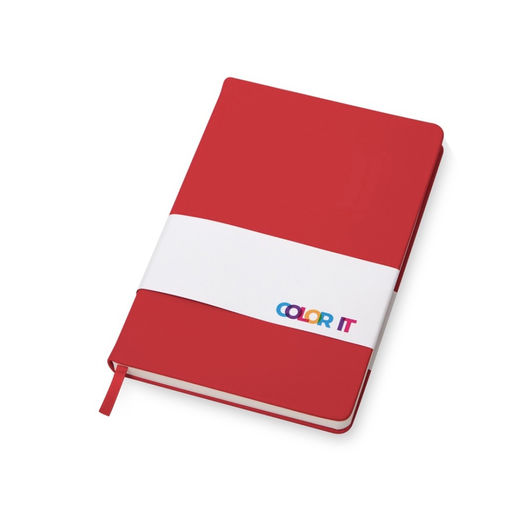 Бизнес-блокнот "С3" софт-тач с магнитом, твердая обложка, 128 листов, красный