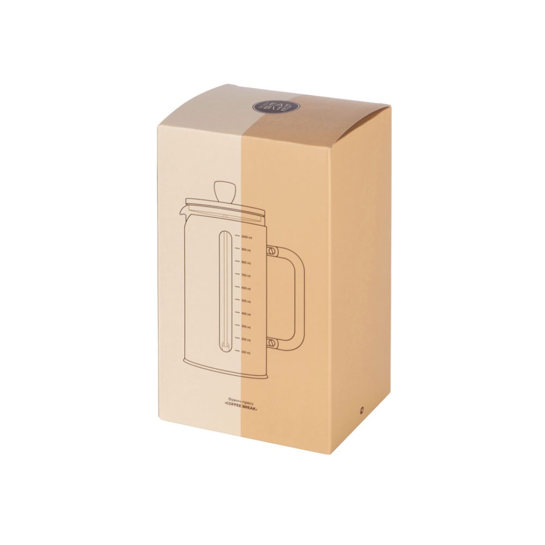 Френч-пресс в стальном корпусе и ручкой из бамбука «Coffee break», 1000 мл