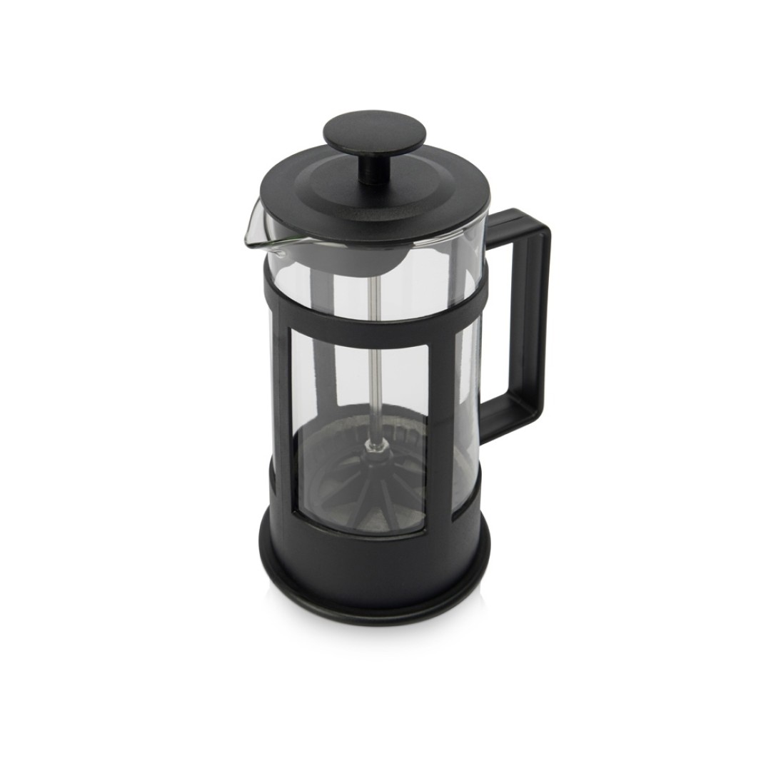 Подарочный набор с чаем, кружкой и френч-прессом "Чаепитие", черный