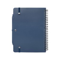 Блокнот Thalaasa формата А5 в твердой обложке из океанического пластика с шариковой ручкой - Синий