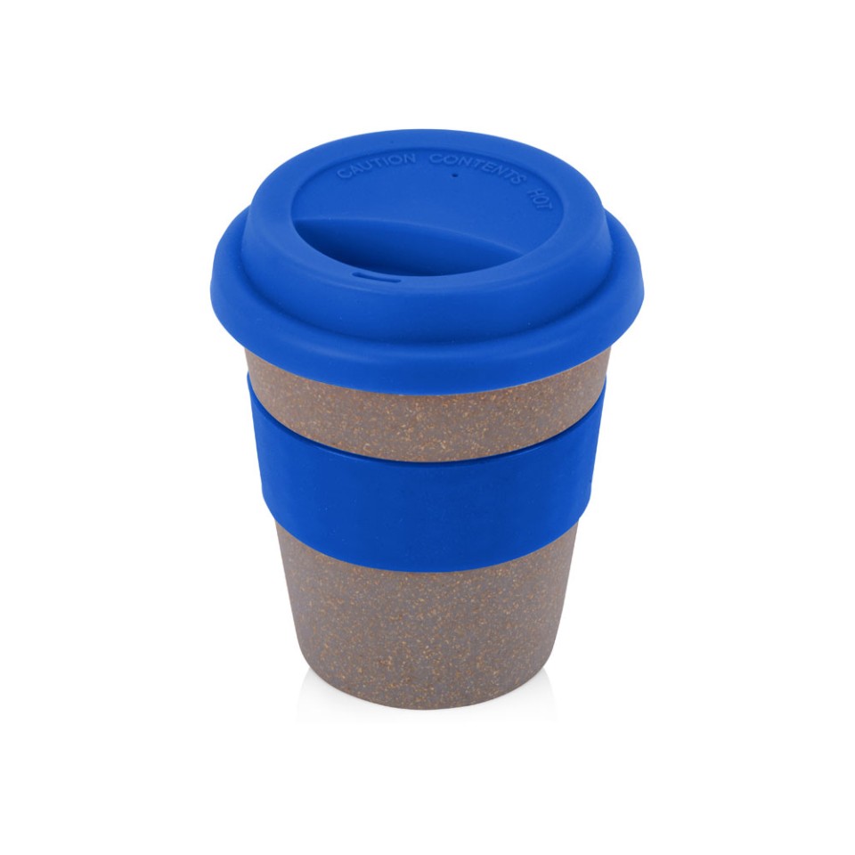 Стакан с силиконовой крышкой "Cafe", синий