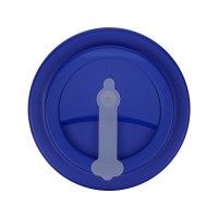 Пластиковый стакан Take away с двойными стенками и крышкой с силиконовым клапаном, 350 мл, белый/синий