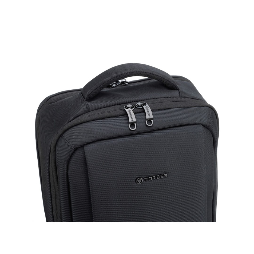 Рюкзак TORBER VOYAGE c отделением для ноутбука 17'', черный, полиэстер 900D, 31х17х44 см, 18 л