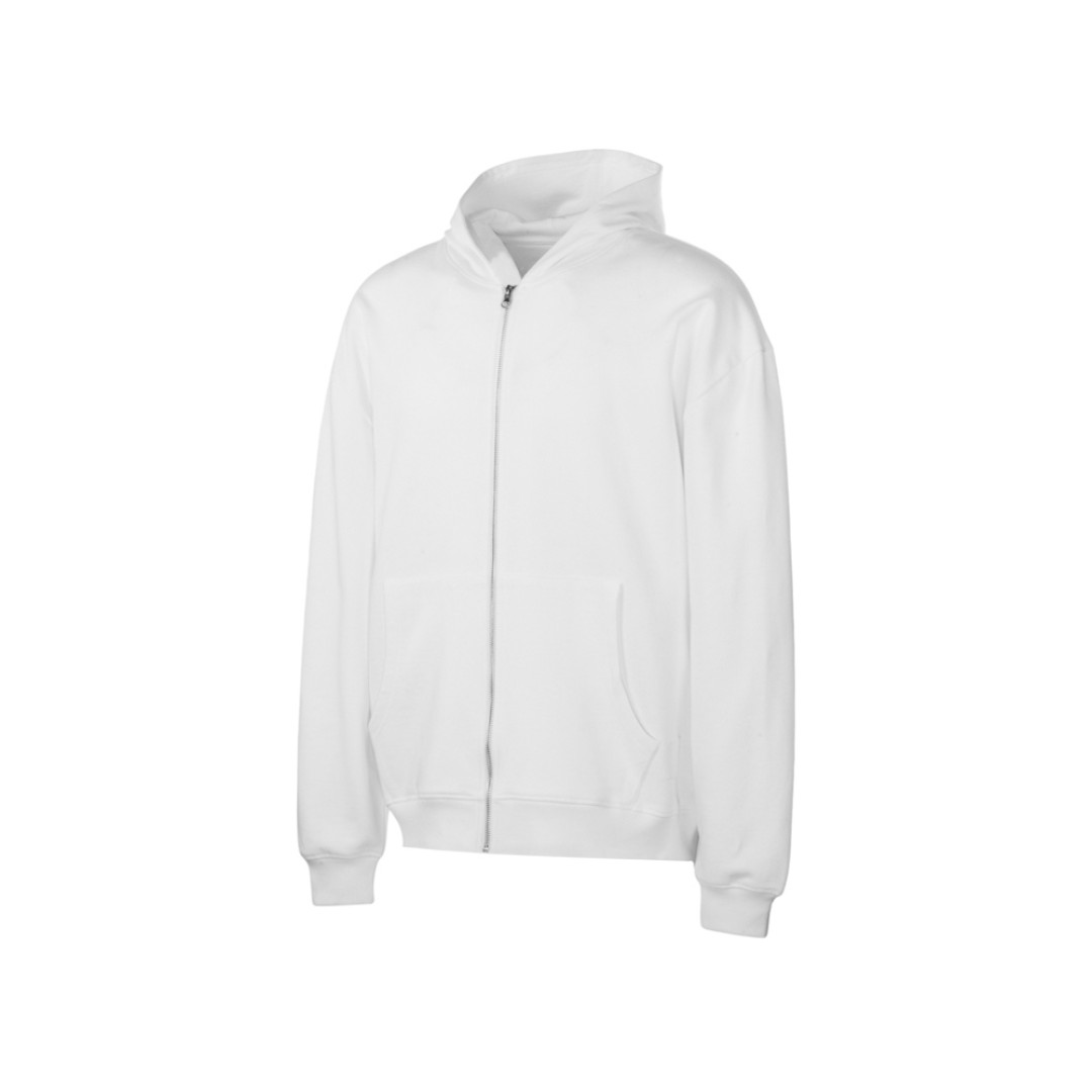 Толстовка оверсайз с капюшоном на молнии «Monaco», белый