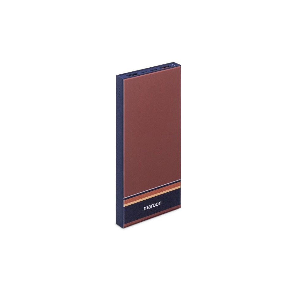 Внешний аккумулятор Rombica NEO ARIA Maroon, 10000мАч, Soft-touch, PD, QCharge, Type-C, бордовый/син