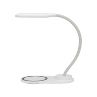 Настольный светильник с беспроводной зарядкой "Flamp", белый