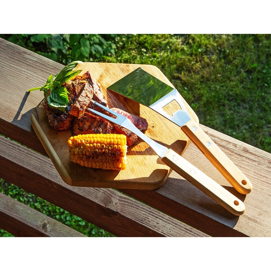 Набор BBQ Grill Master из двух приборов с деревянными ручками