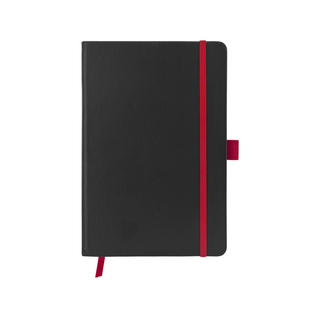 Блокнот "ColorNote Black", твердая обложка A5, 80 листов, черный с красным (Р)