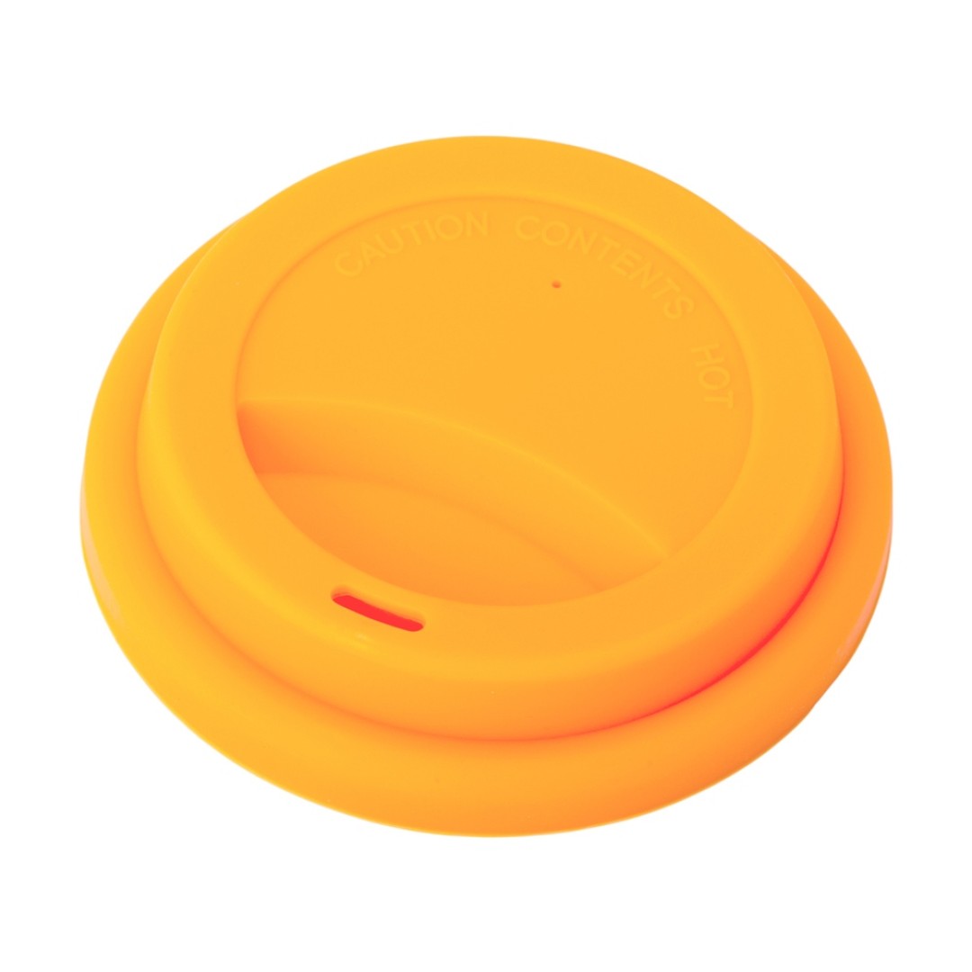 Стакан с силиконовой крышкой "Cafe", оранжевый