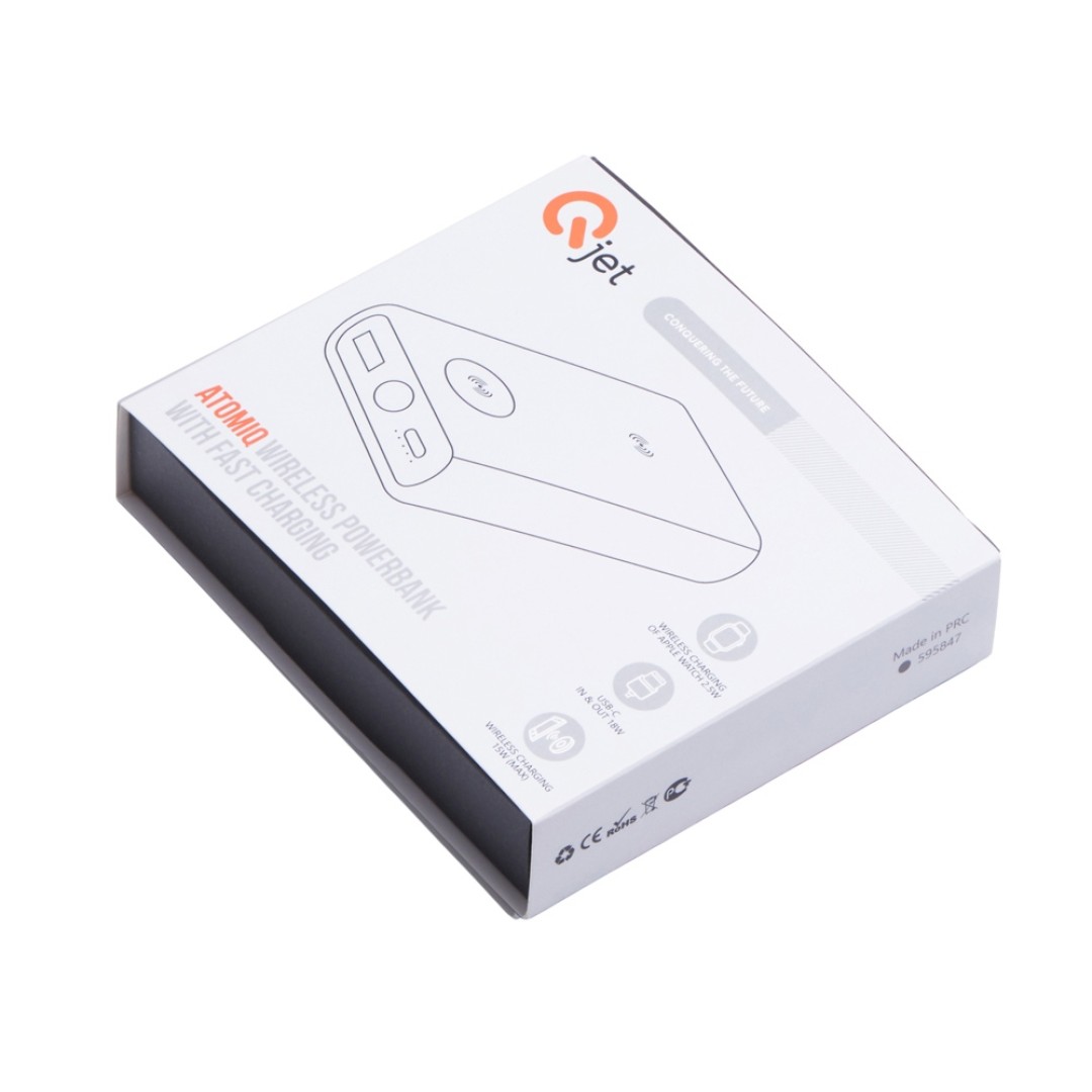 Внешний беспроводной аккумулятор 2-в-1 с функцией зарядки Apple Watch, QC/PD «AtomIQ», 10000 мАч, черный